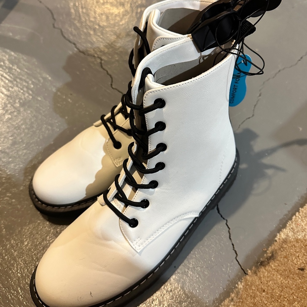 White Combat Boots Size 10 *Brand New*